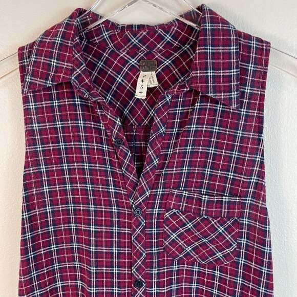 Free People We The Free Sleeveless Plaid Tunic Or Mini Dress Size Small - Picture 2 of 8